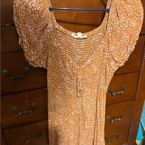 Hippie Rose Orange Floral Midi Dress